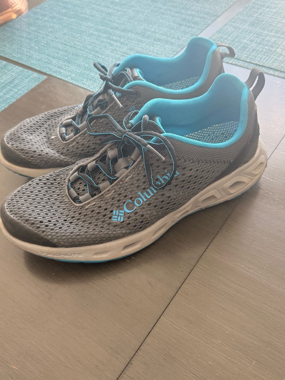 Columbia Gray and Teal Breathable Mesh Sneakers